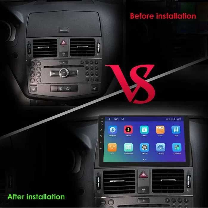 Radio Android 12 Mercedes klasa C W204 S204 gps wifi bluetooth