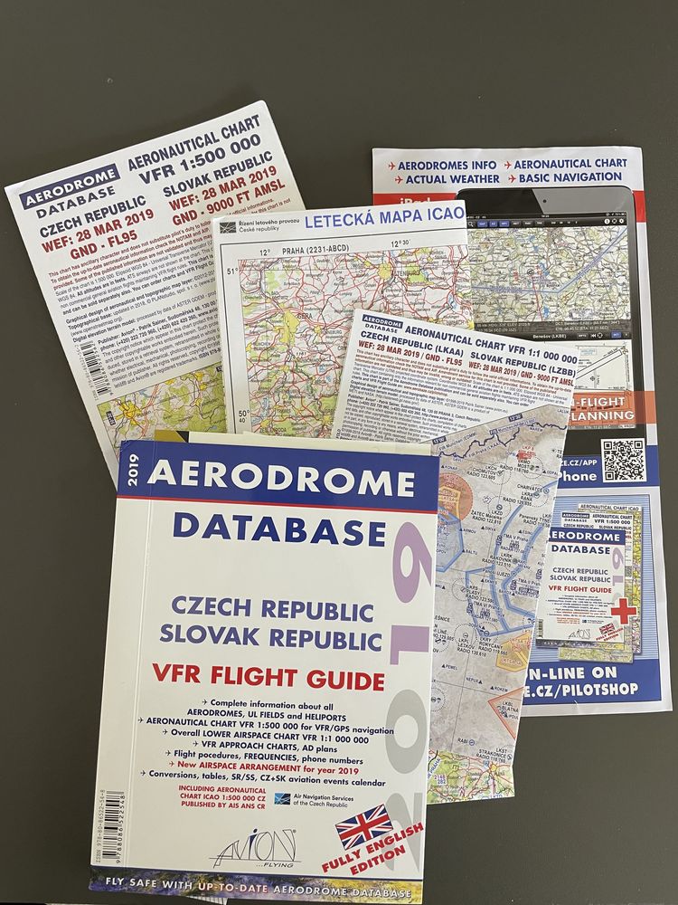 Lotniczy atlas Czech i Słowacji 2019 mapa