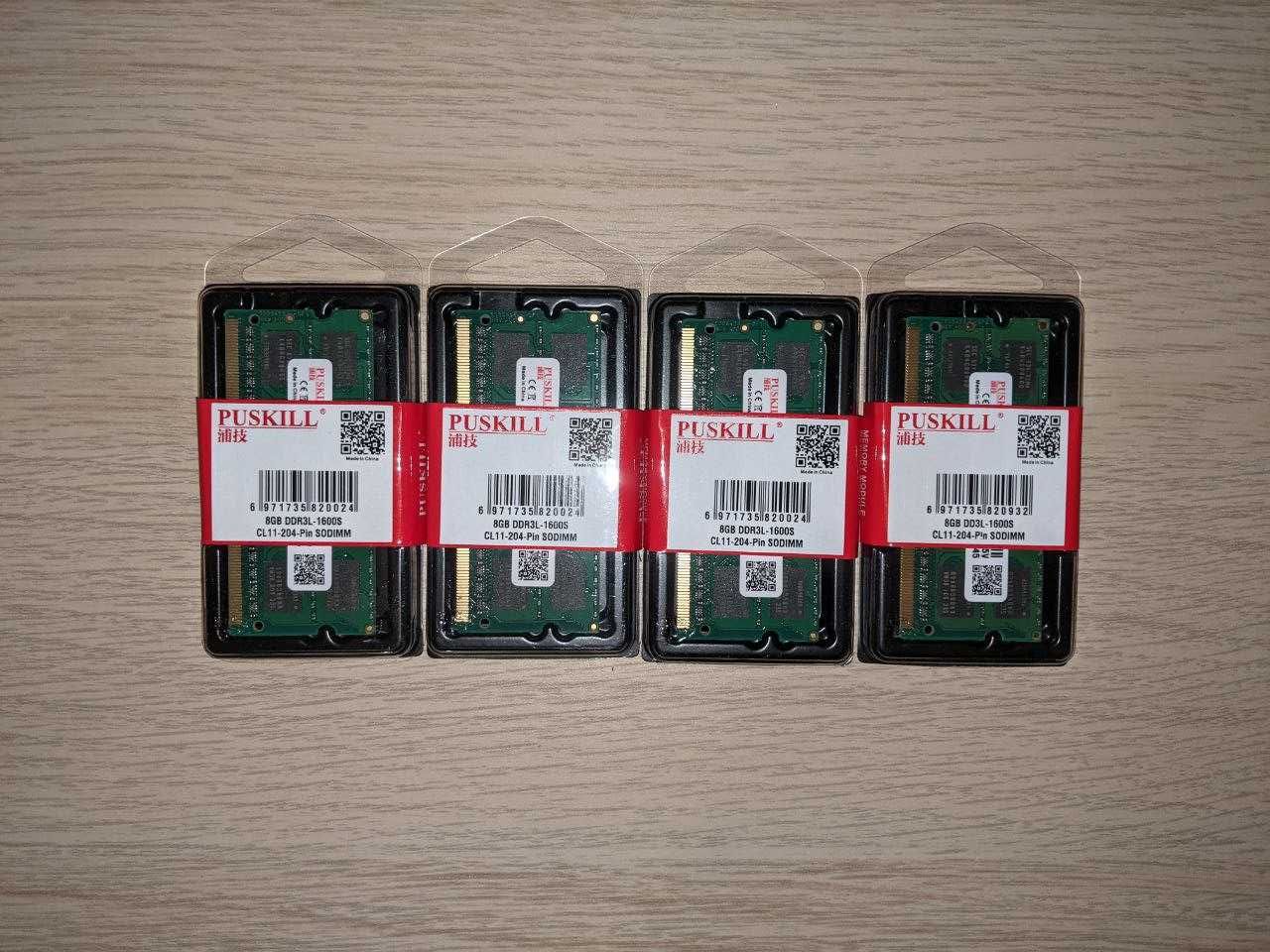 SoDIMM DDR3 1600 MHZ модулі по 8 GB для ноутбука, є кількість