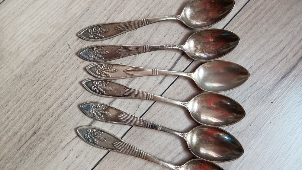 Łyżeczki stare posrebrzane