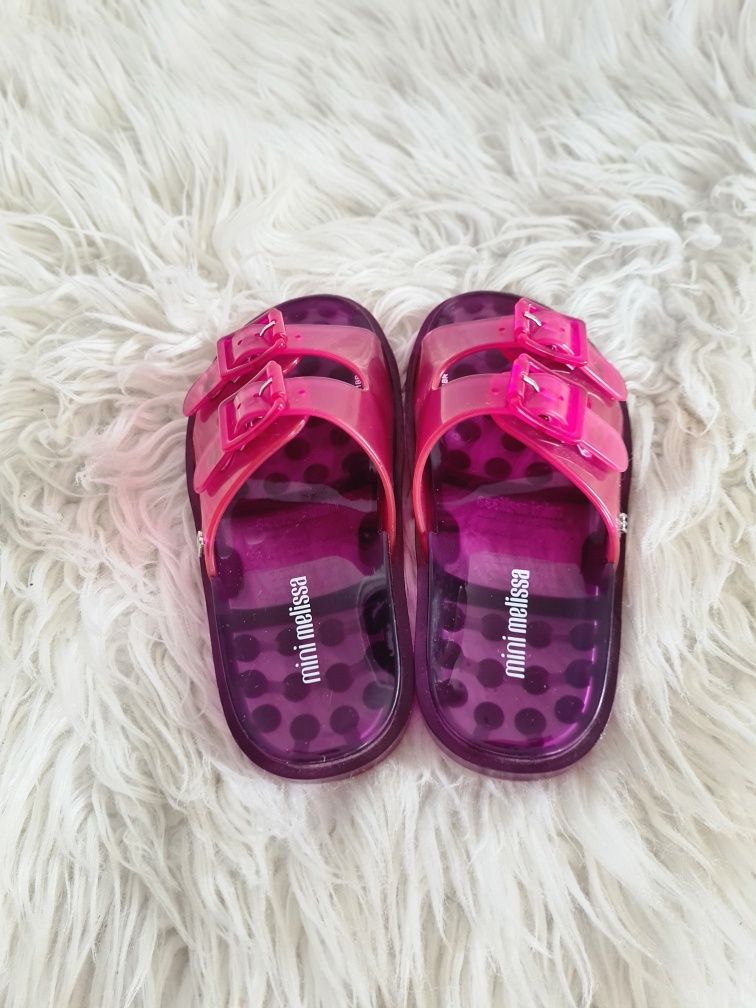 Mini Melissa 28 29 17,5cm klapki dziecięce gumowe meliski róż