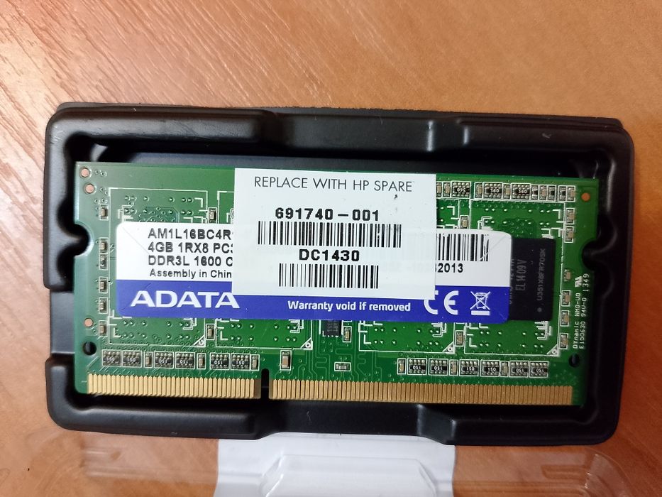 Оперативна пам'ять для ноутбука 4гб, 1600, ddr3l