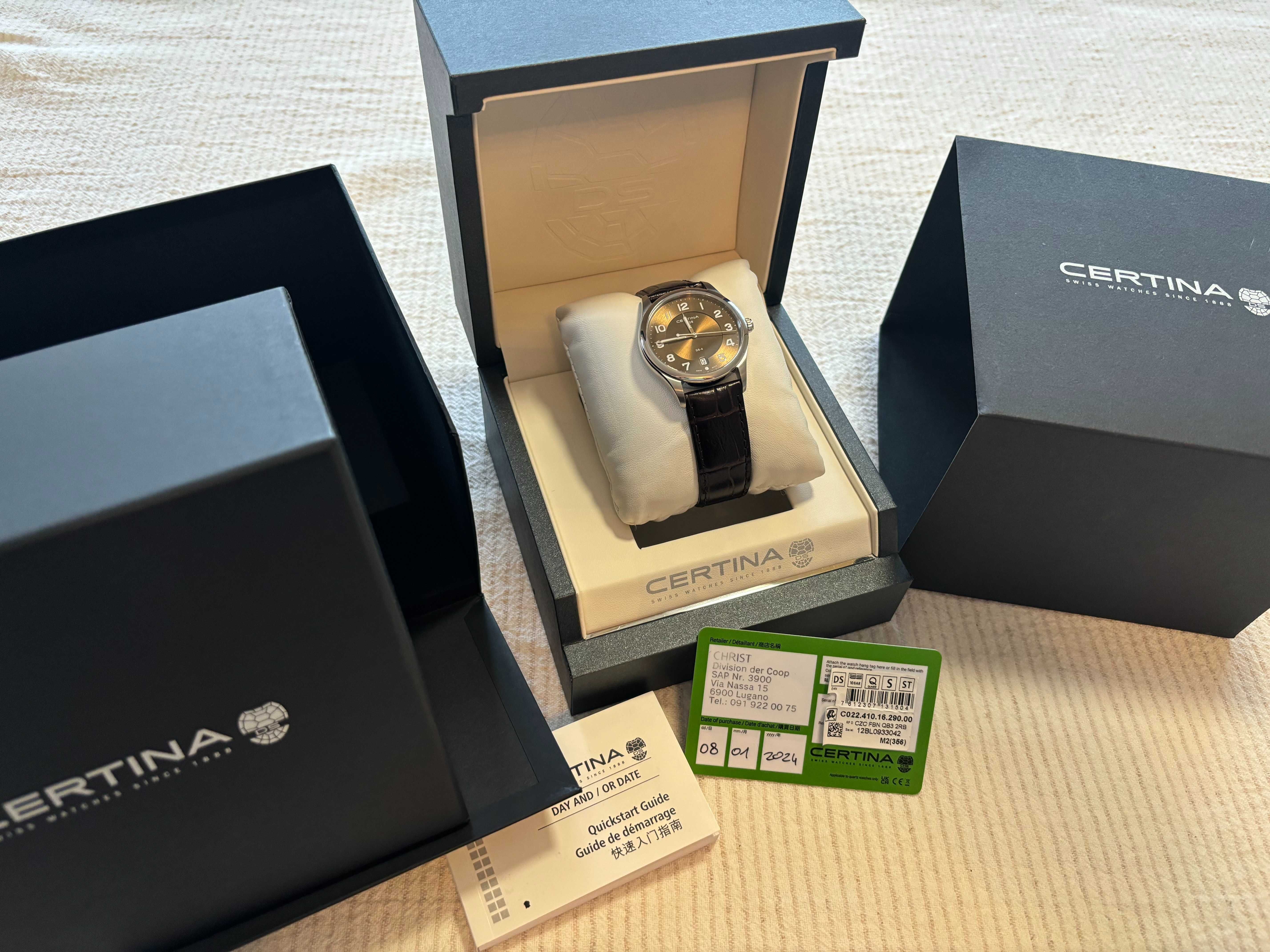 elegancki zegarek męski Certina DS-4 NOWY Z GWARANCJĄ