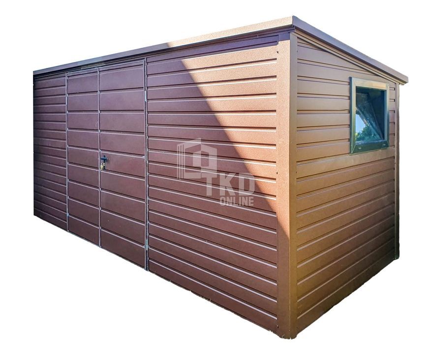 Schowek - Domek Ogrodowy 5,5X2M - Brama Dwuskrzydłowa - Okno Tkd246