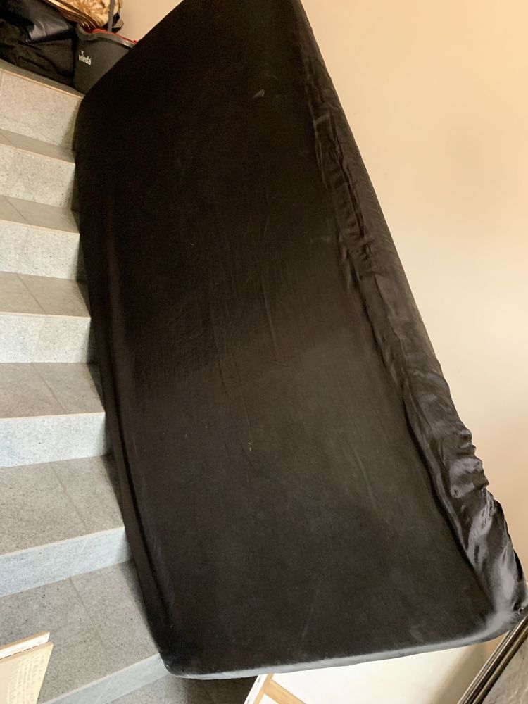 Łóżko metalowe IKEA ze stelazem i materacem 80x200 beige