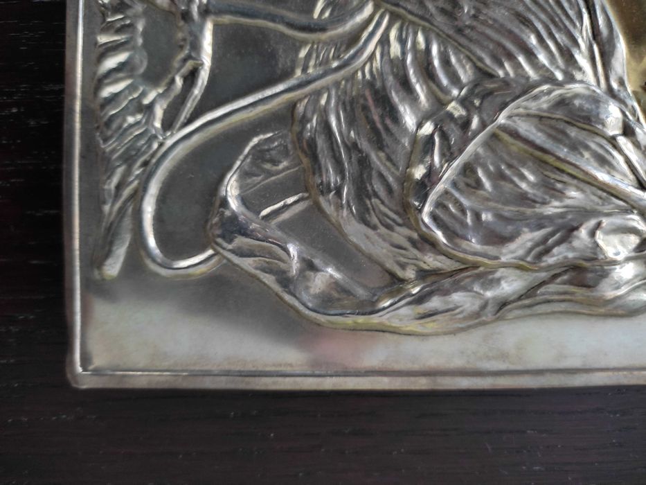 Placa em prata Arte Nova