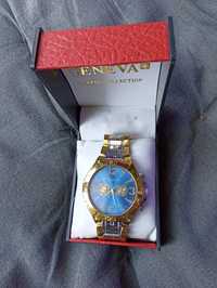 Nowy zegarek męski Geneva Classic Collection niebieska tarcza