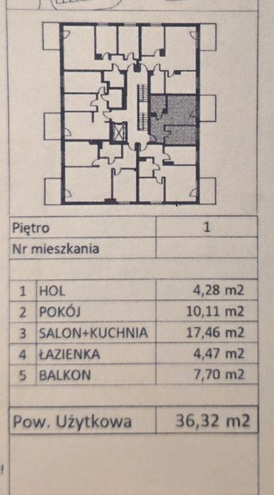Na szybko sprzedam mieszkanie MROZY mazowieckie 2 pokoje 36,32 m2