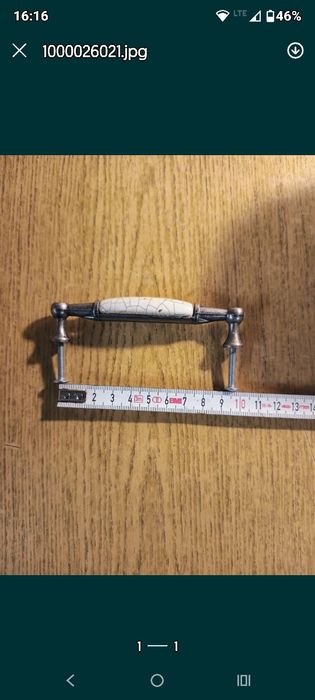 Uchwyt meblowy z porcelaną