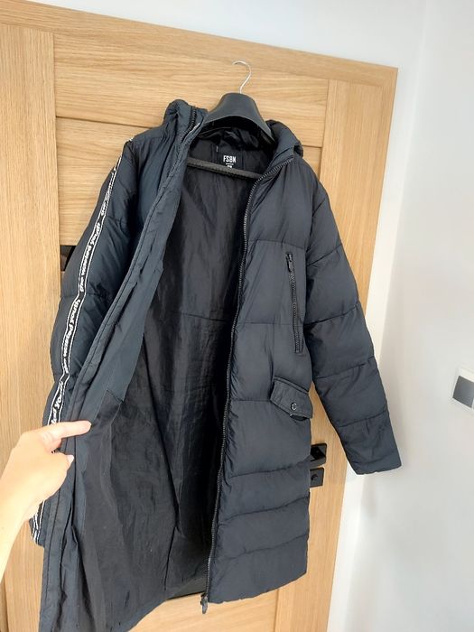 Długi pikowany ocieplany plaszcz zimowy kurtka maxi L Reserved