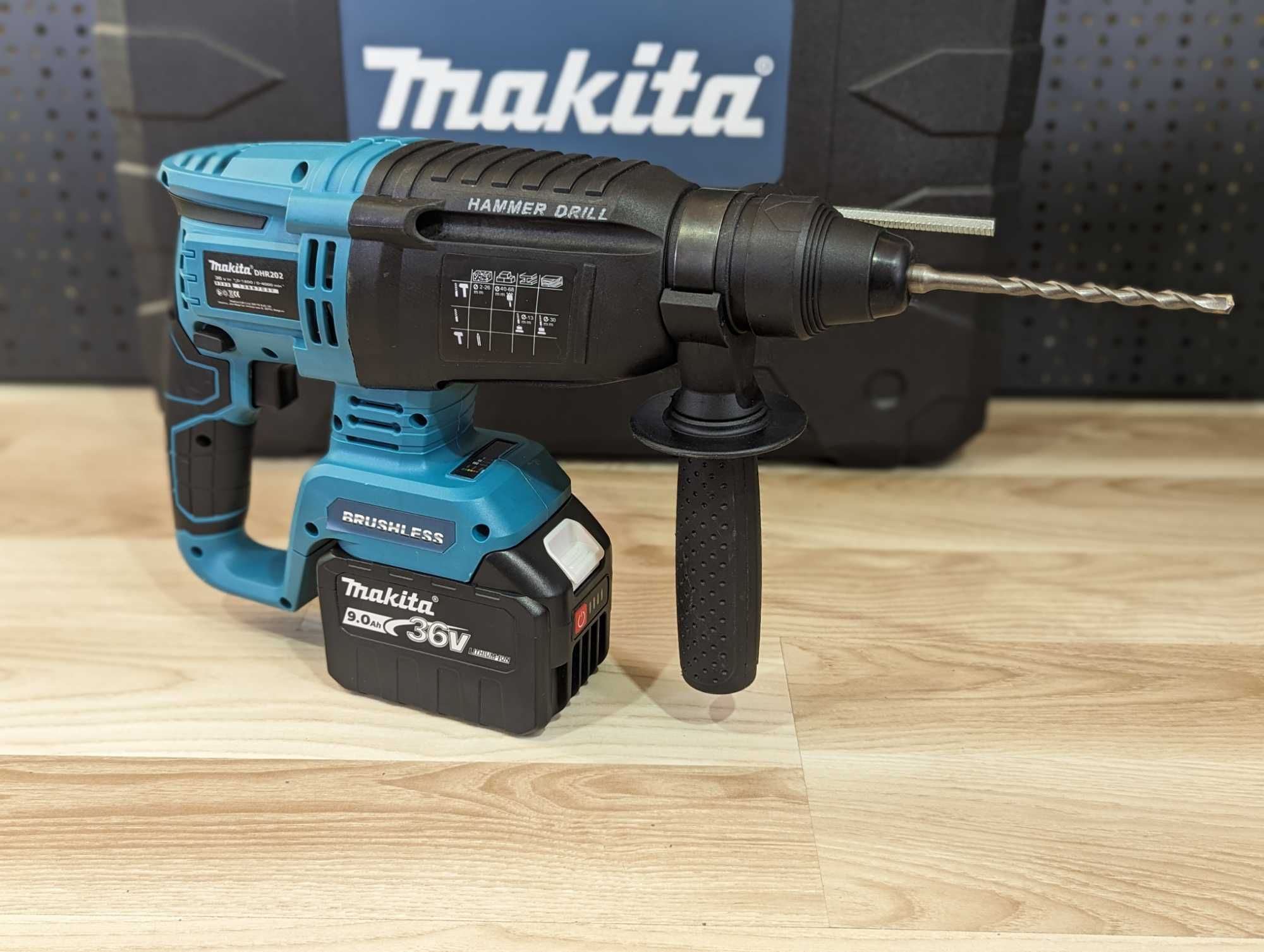 Акумуляторний перфоратор Makita DHR 202 9A Аккумуляторный Безщітковий