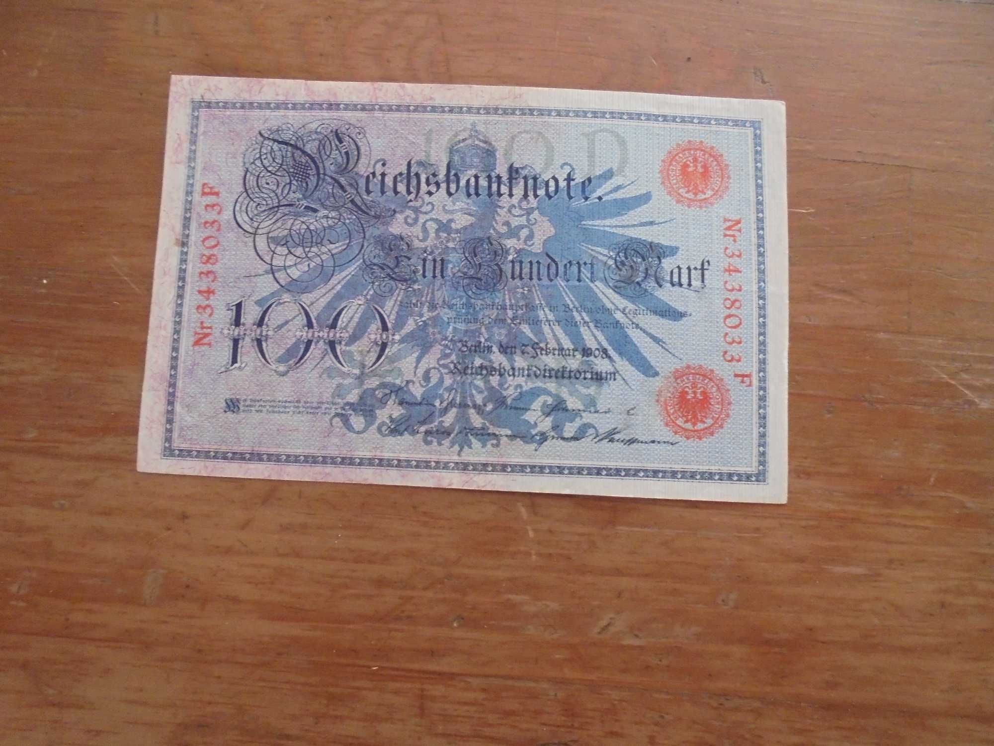 Banknot Niemiecki 100 marek z 1908r [b536]