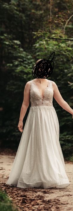 Suknia ślubna Oksana Mukha Milly złota błyszcząca