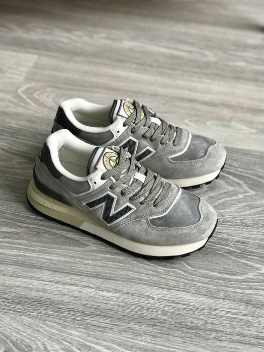 Жіночі кросівки New Balance 574 x Stone Island Grey Black 0362