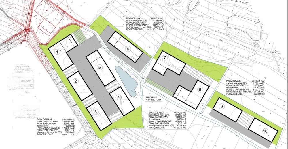 Kompleks dzialek inwestycyjnych 20 ha