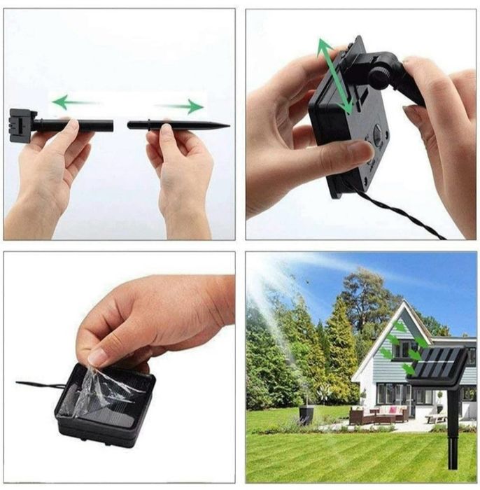 Solarna kurtyna ledowa 3x3m 300 świetlna zewnętrzna kolorowa do ogrodu