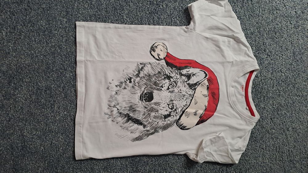 Koszulka świateczna wilk-Mikołaj