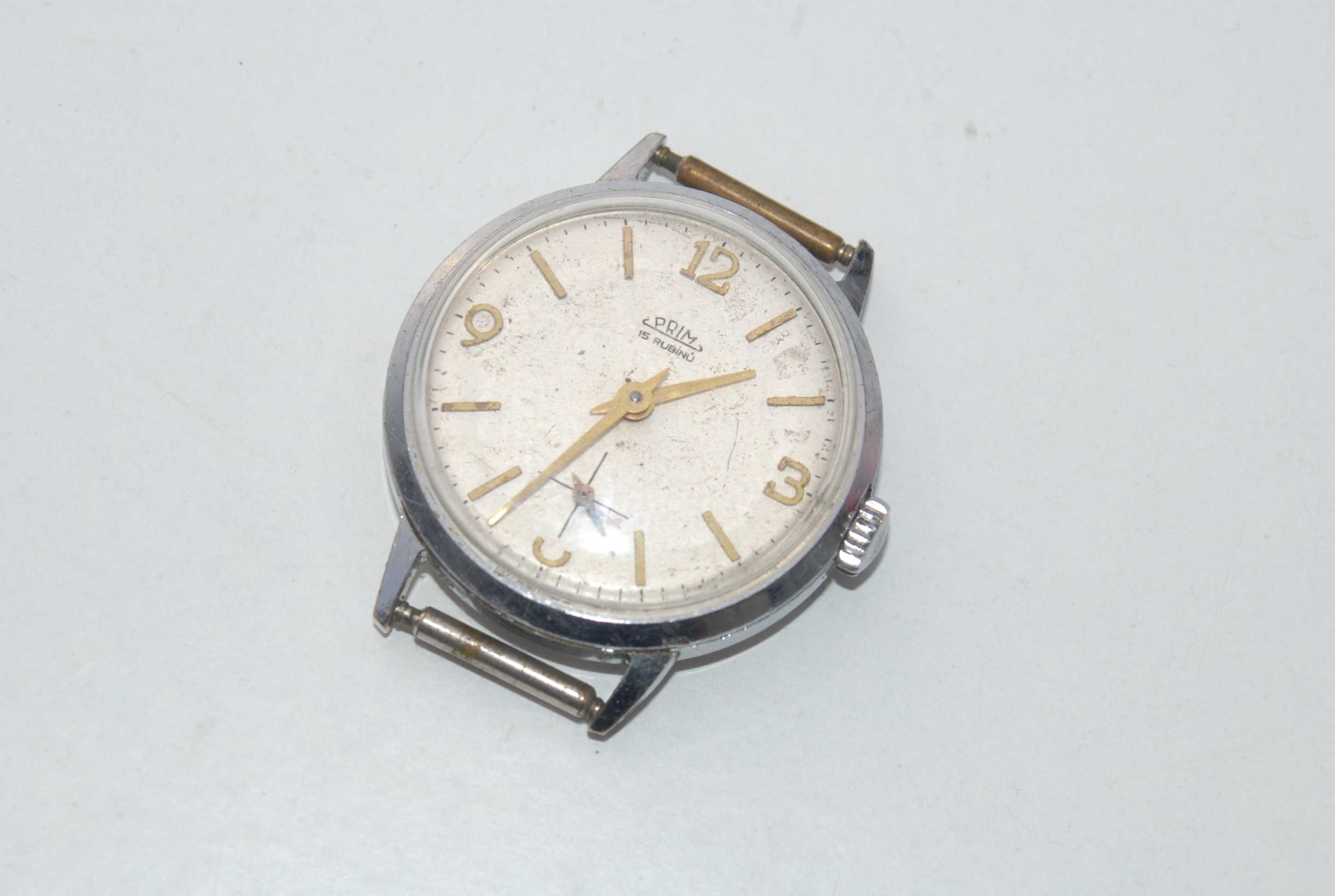 Stary zegarek PRIM 15 rubinów bransoleta Czechosłowacja 50/60 lata