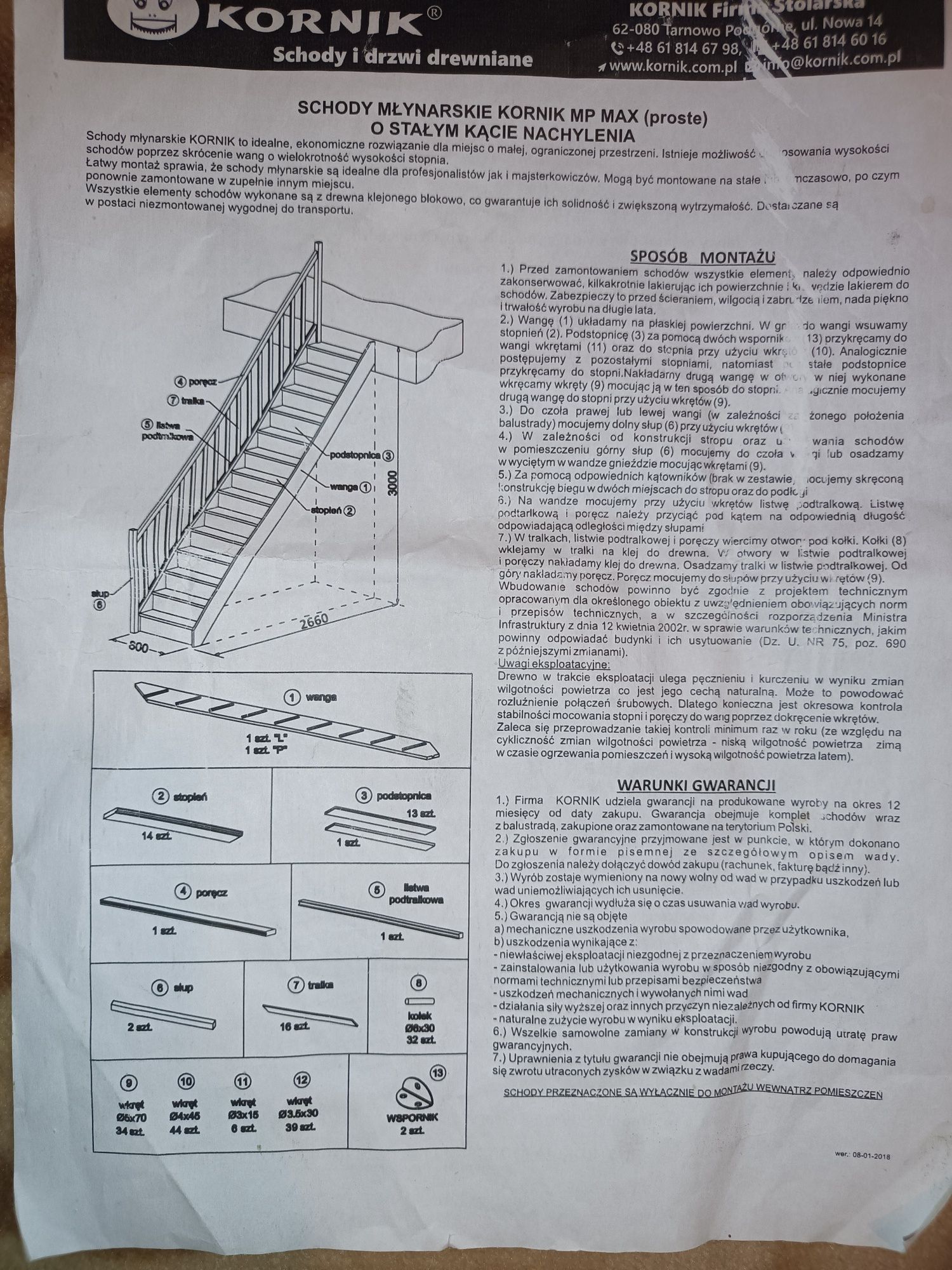 Schody drewniane- młynarskie