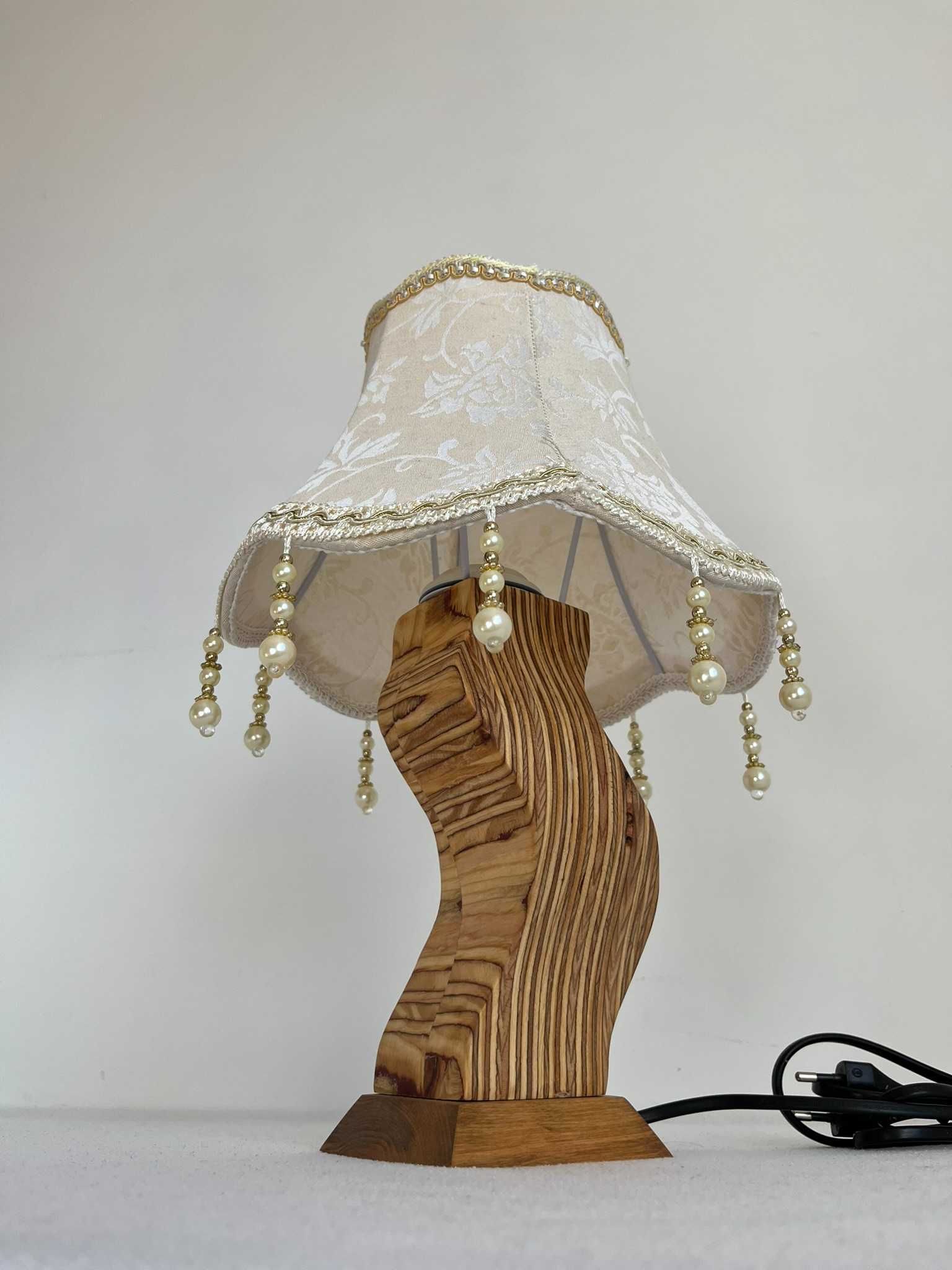 Drewniana Vintage Lampa Nocna dla Dzieci - Mała, 40 cm, Dekoracyjna