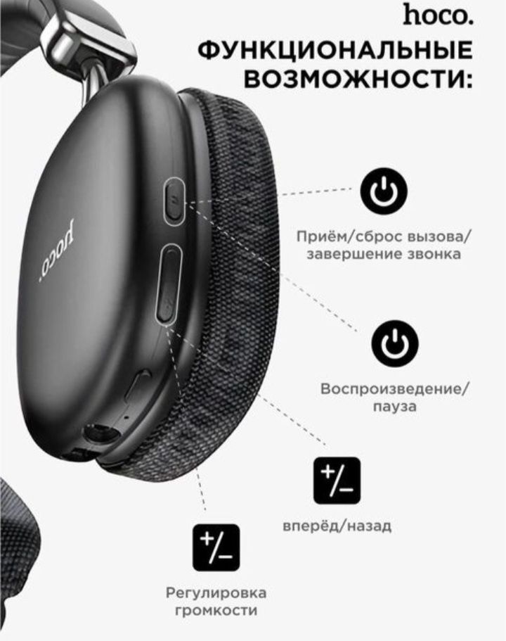 Bluetooth Навушники Hoco W35 з Мікрофоном 40-Годин / SD-Card