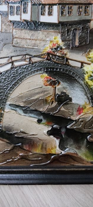 Stary obraz ręcznie malowany - sygnowany