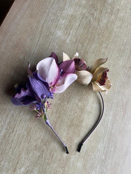 Обідок, обруч з орхідеями, ручна робота