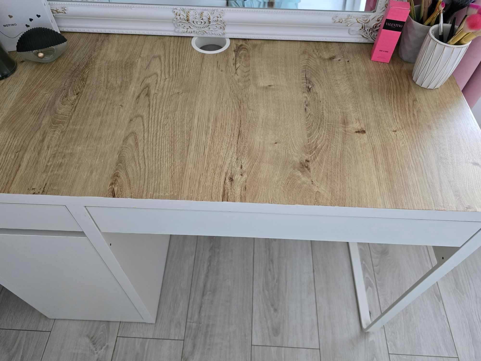 Krzesło biurowe Ikea LÅNGFJÄLL + biurko Micke toaletka drewno róż