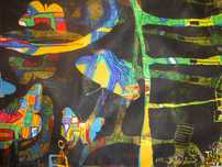 Friedensreich Hundertwasser Dunkelbunt LUX jedwabny szal apaszka