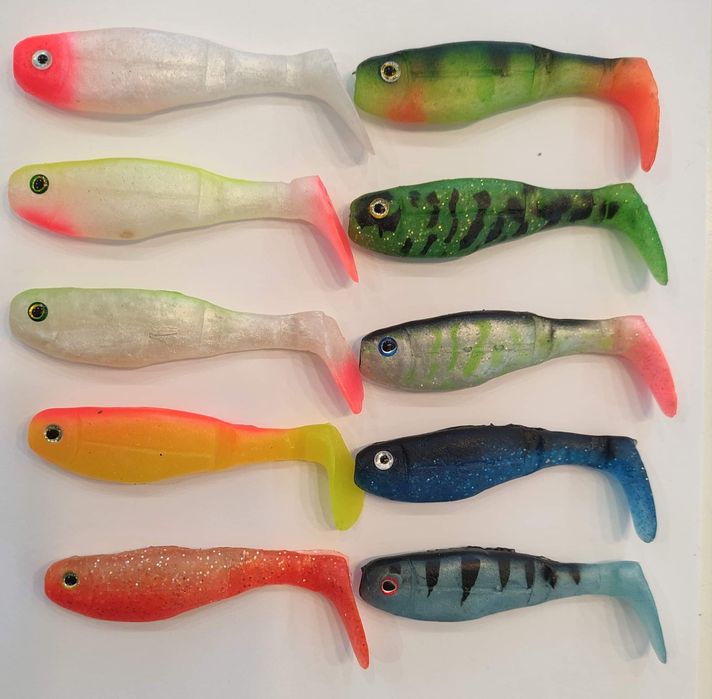 Zestaw przynęt wędkarskie przynęty gumowe rybki 8 cm handmade nowe