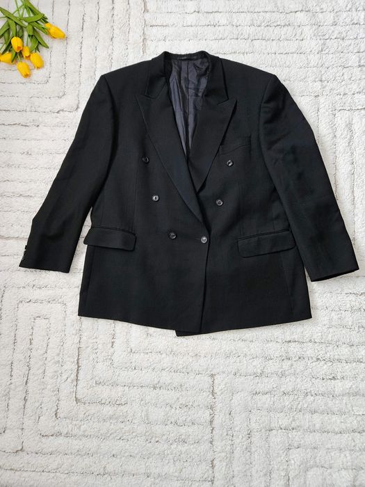 Czarna męska wełniana marynarka smokingowa Austin & Taylor 58