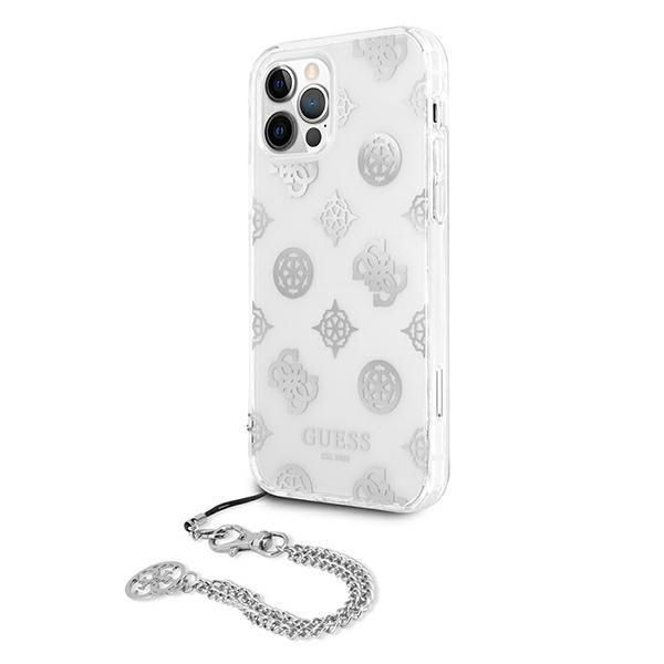 Guess Etui iPhone 12 Pro Max 6,7" Srebrny Peony Chain - Ochrona i Styl