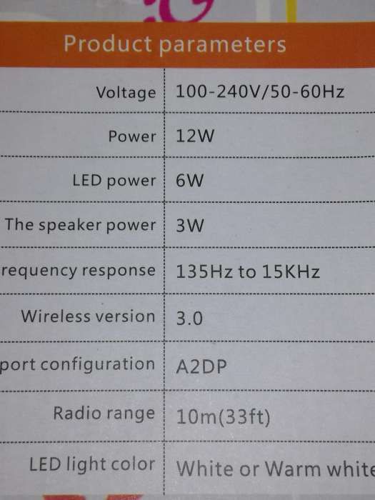 Lampada de musica e leds MULTICORES