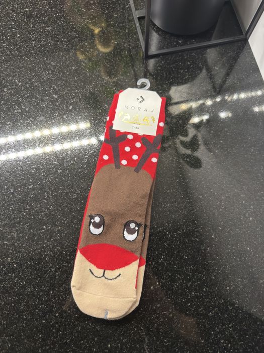 Czerwone skarpety dzieciece renifer smyk MORAJ
