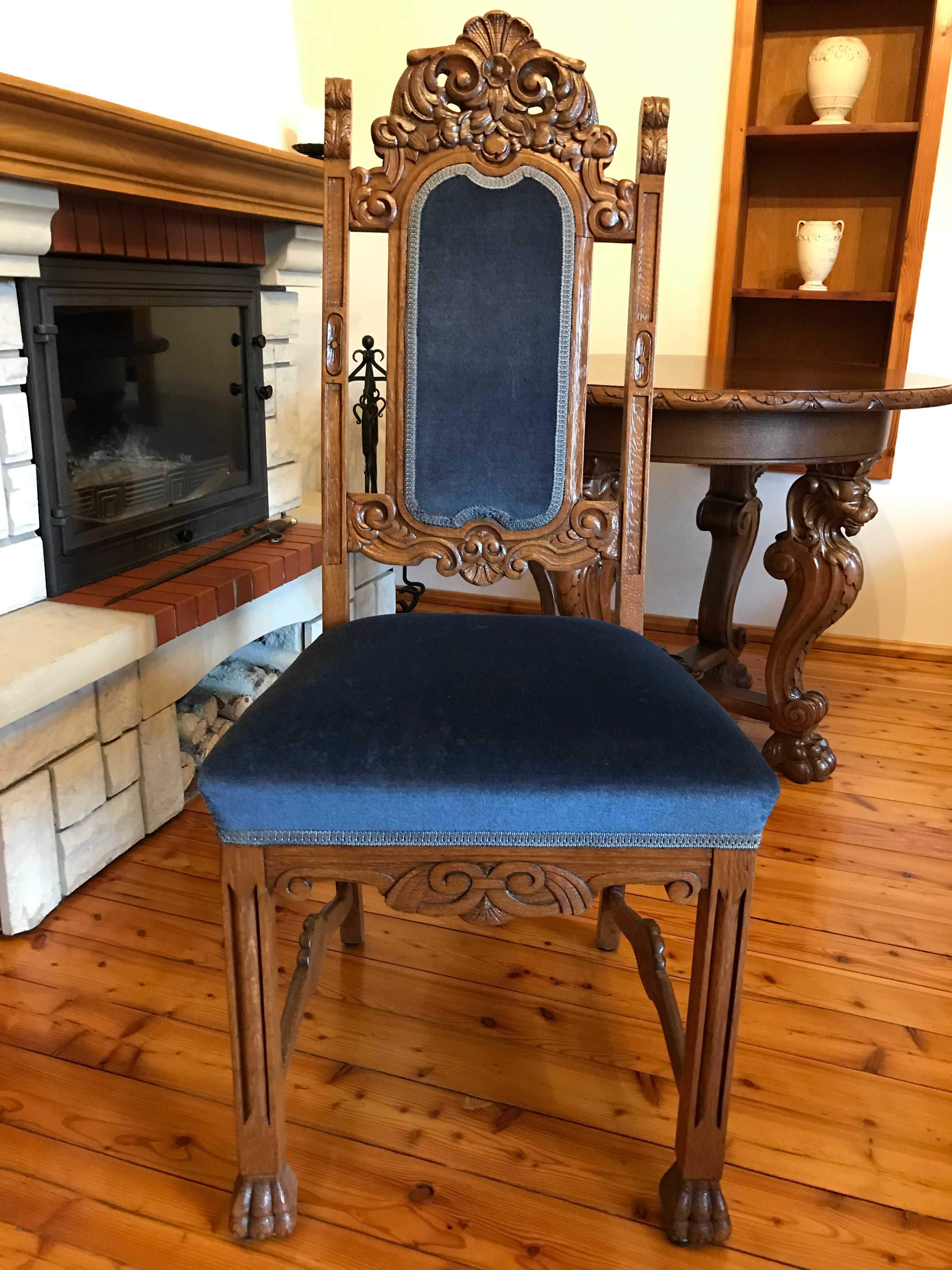 Stół antyczny z 2 krzesłami