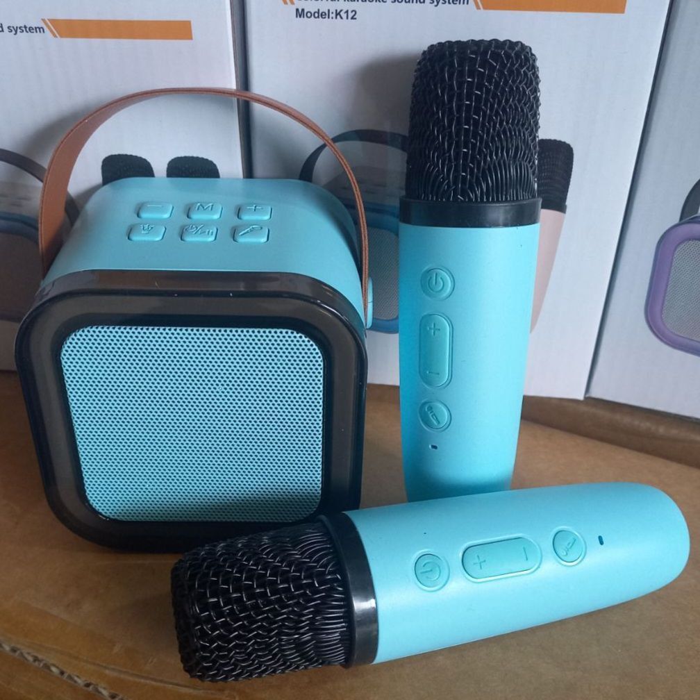 дитяче міні-караоке (bluetooth колонка + 2 мікрофона) з підсвіткою