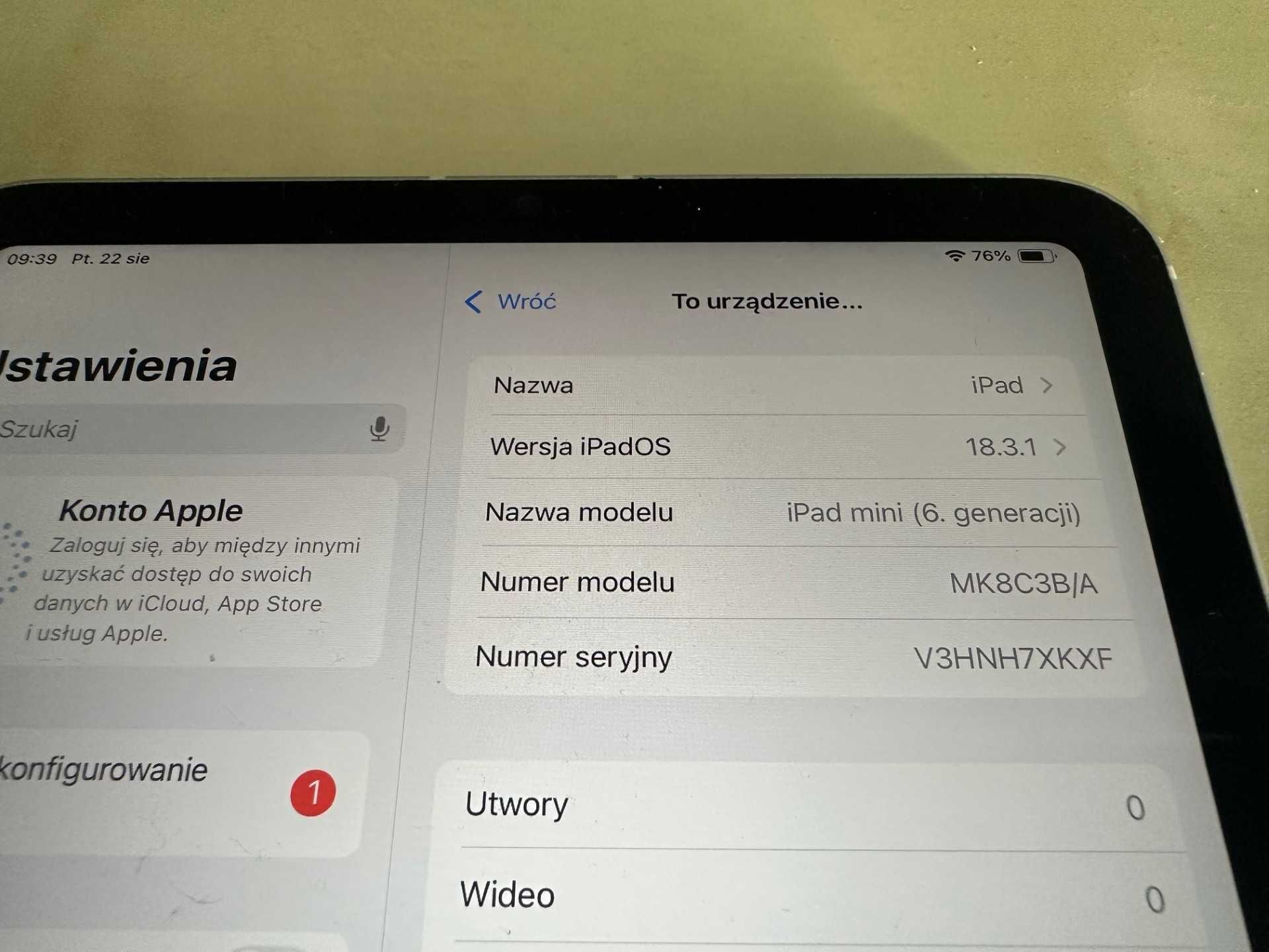 Apple iPad Mini 6 gen [2022] 64Gb 5G LTE Super Stan Bateria 96% Tanio!