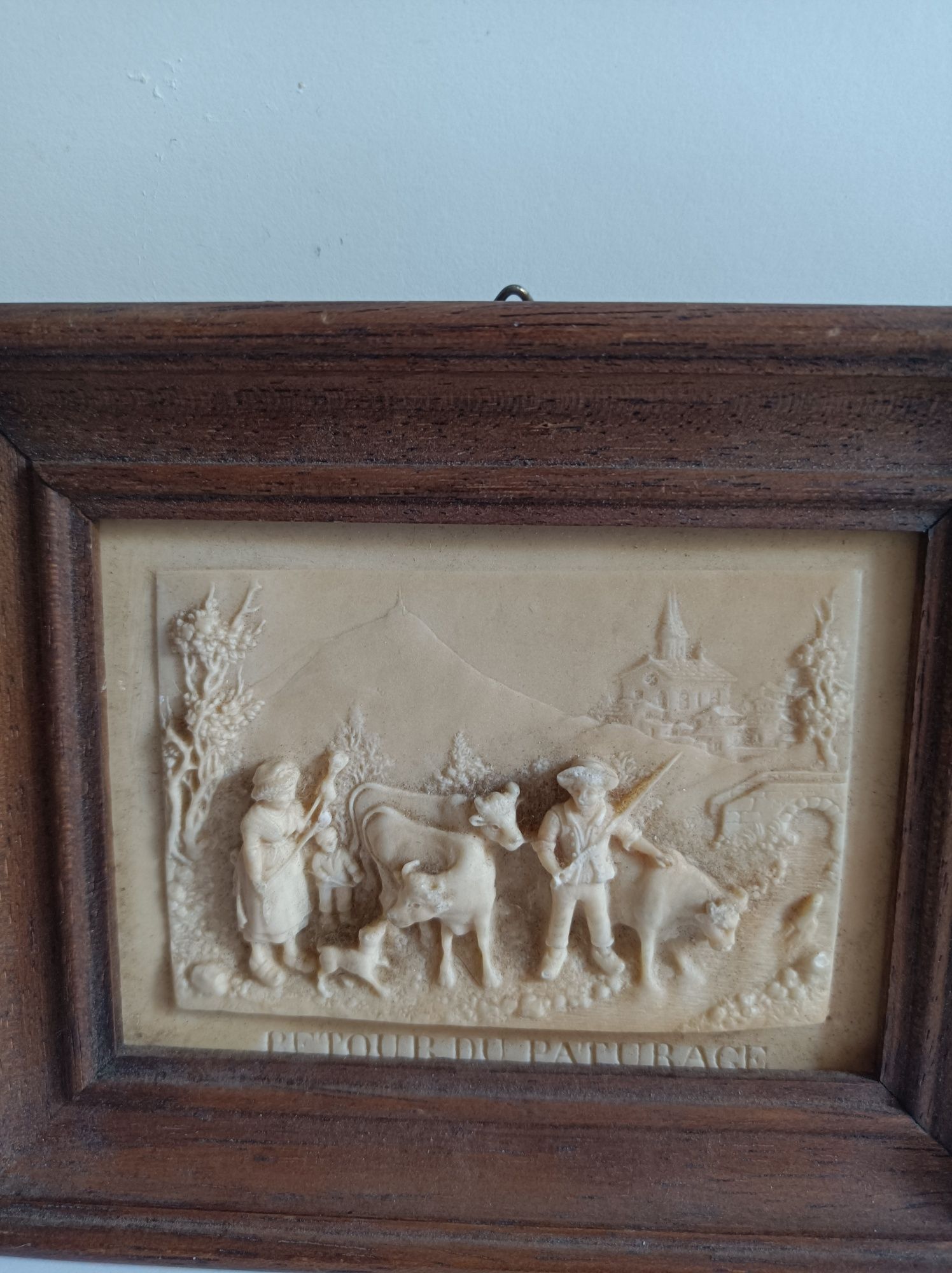 Relief F.C.Becker XIX w rzeźba miniaturowa artystyczna.Antyk.