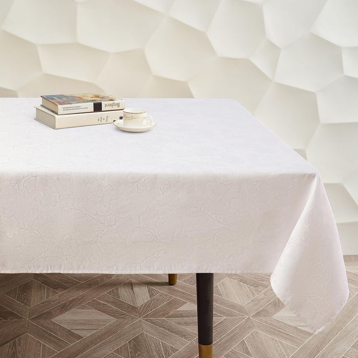 Smiry Obrus Wodoodporny Zmywalny 140 x 140 cm Ozdobny Duży Biały