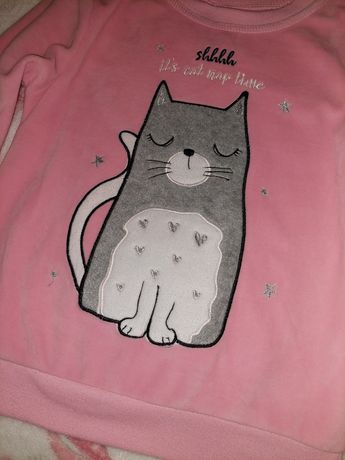 Bluza 6-7 lat 122 cm h&m różowa kotek