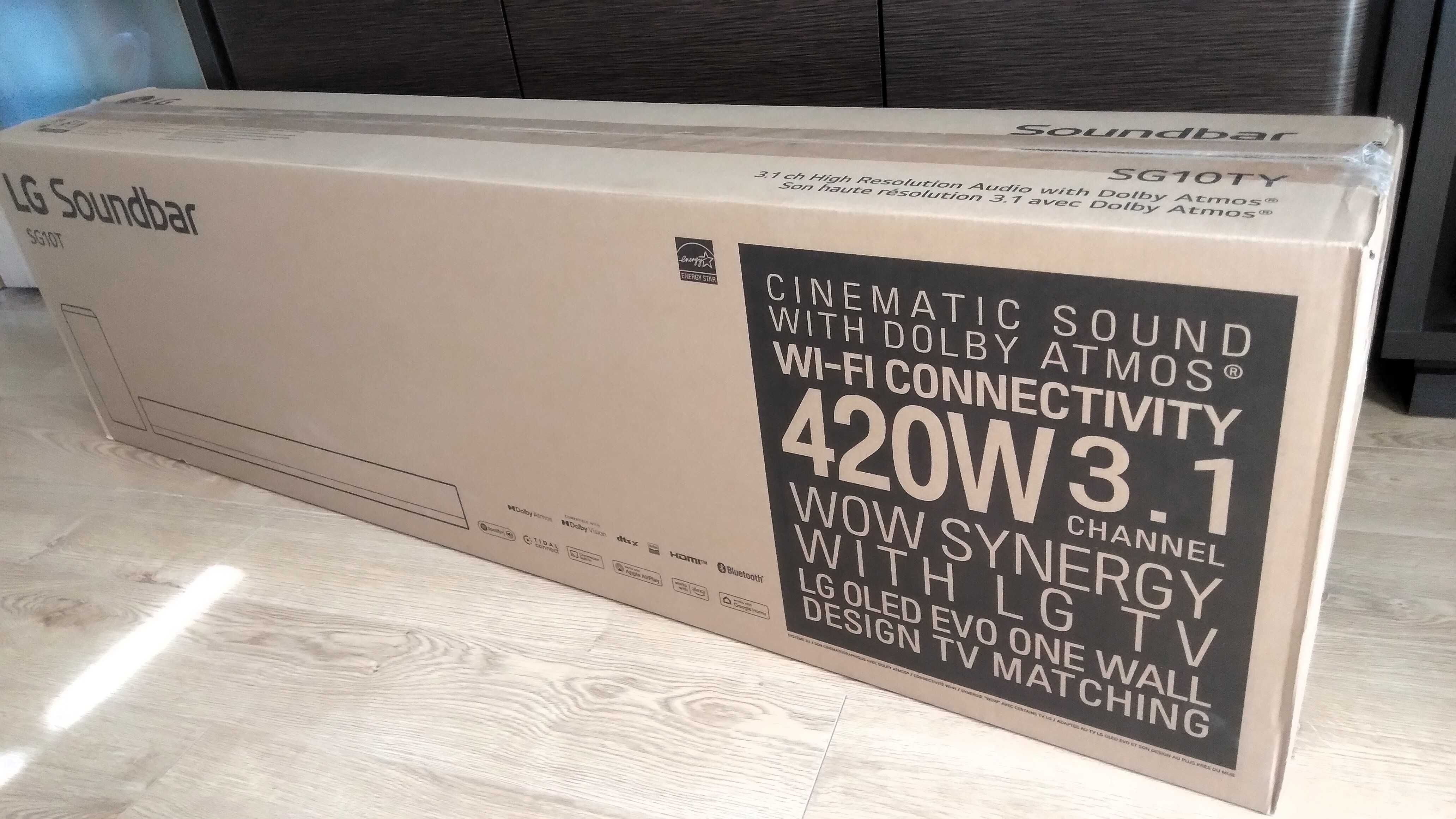 Soundbar z subwooferem LG SG10TY 3.1 + Kolumny LG SPT8-S