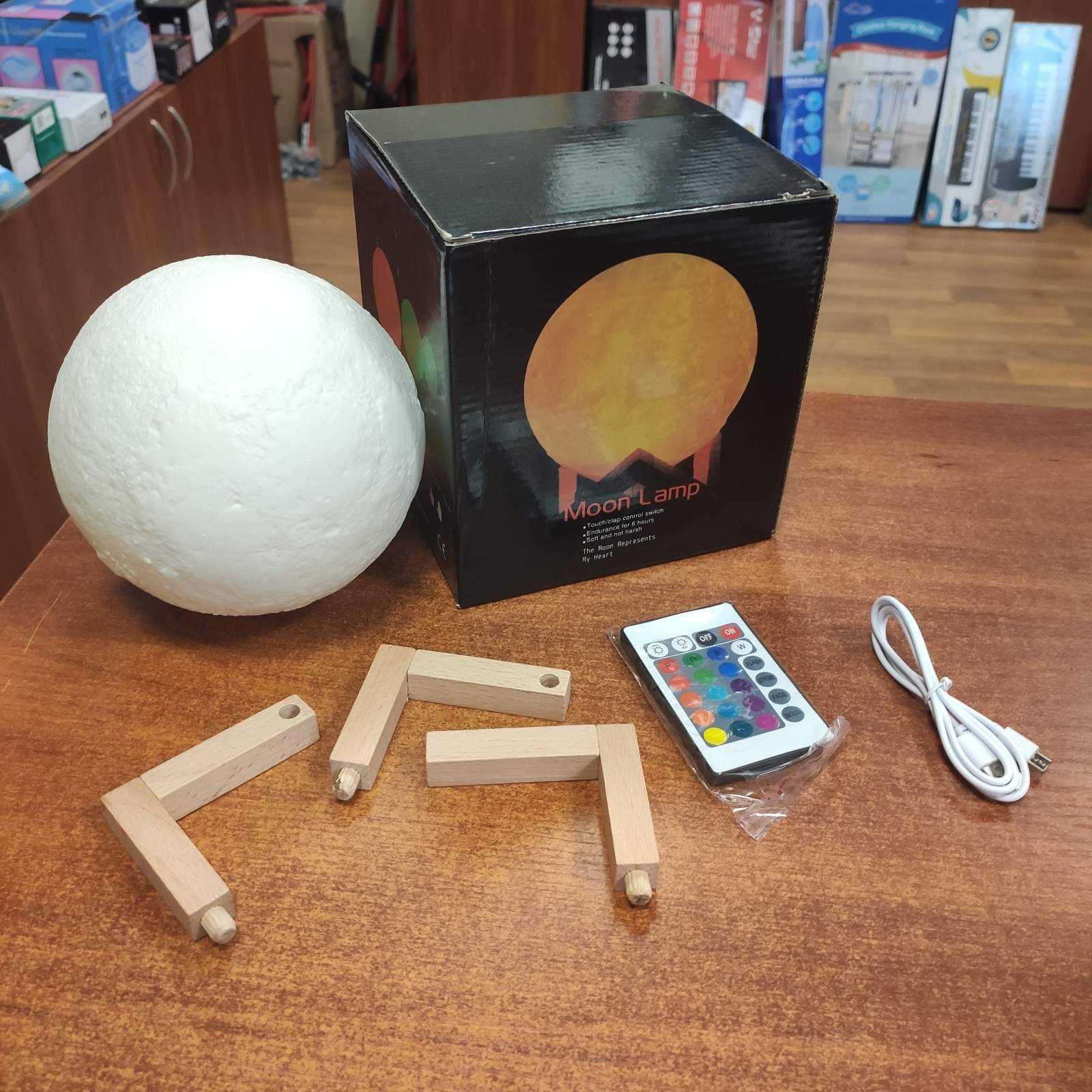 Настольный аккумуляторный светильник Magic 3D Moon Light Луна 13 см
