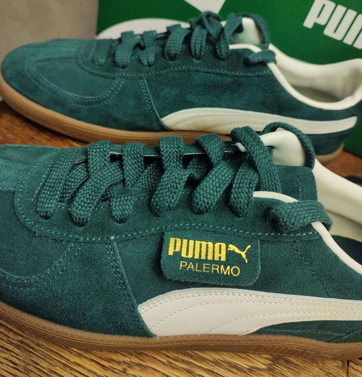 PUMA PALERMO__buty męskie (44,5 / 29cm) zamszowe / zielone 45 casual