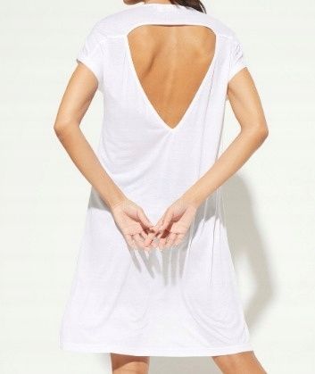 B.P.C sukienka tunika plażowa biała z nadrukiem ^44/46