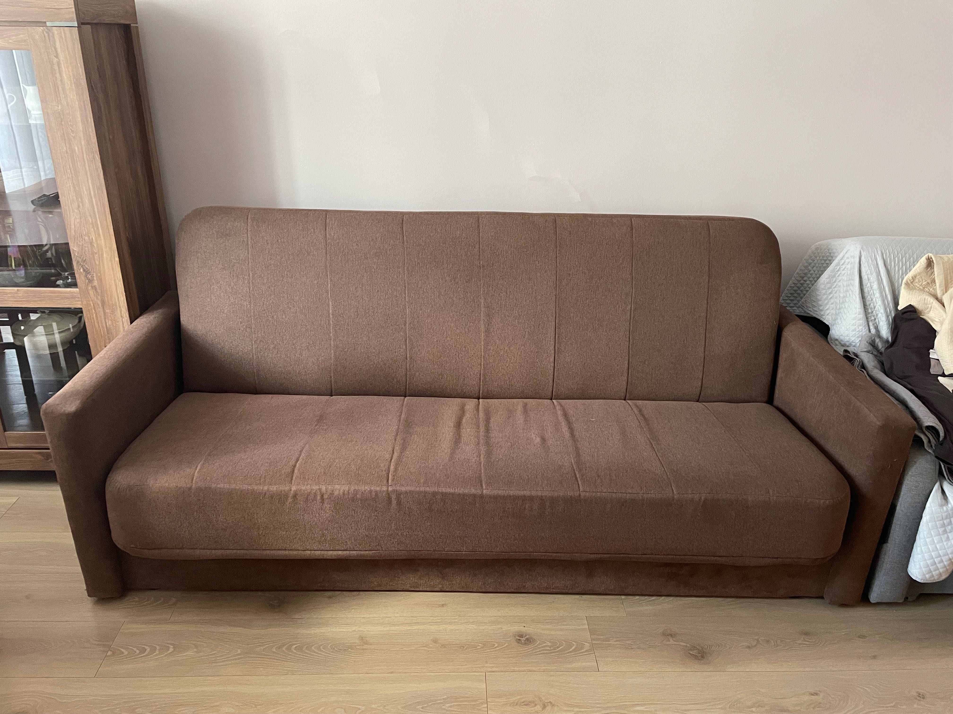 brązowa sofa kanapa rozkładana 200x130