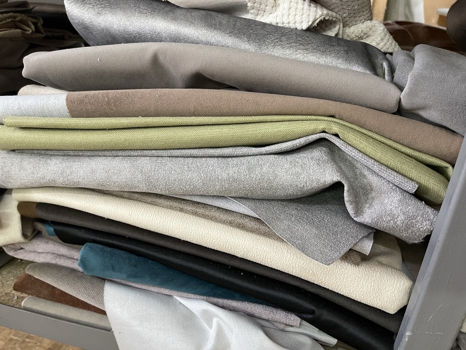 Тканина меблева куски велюр і кож зам