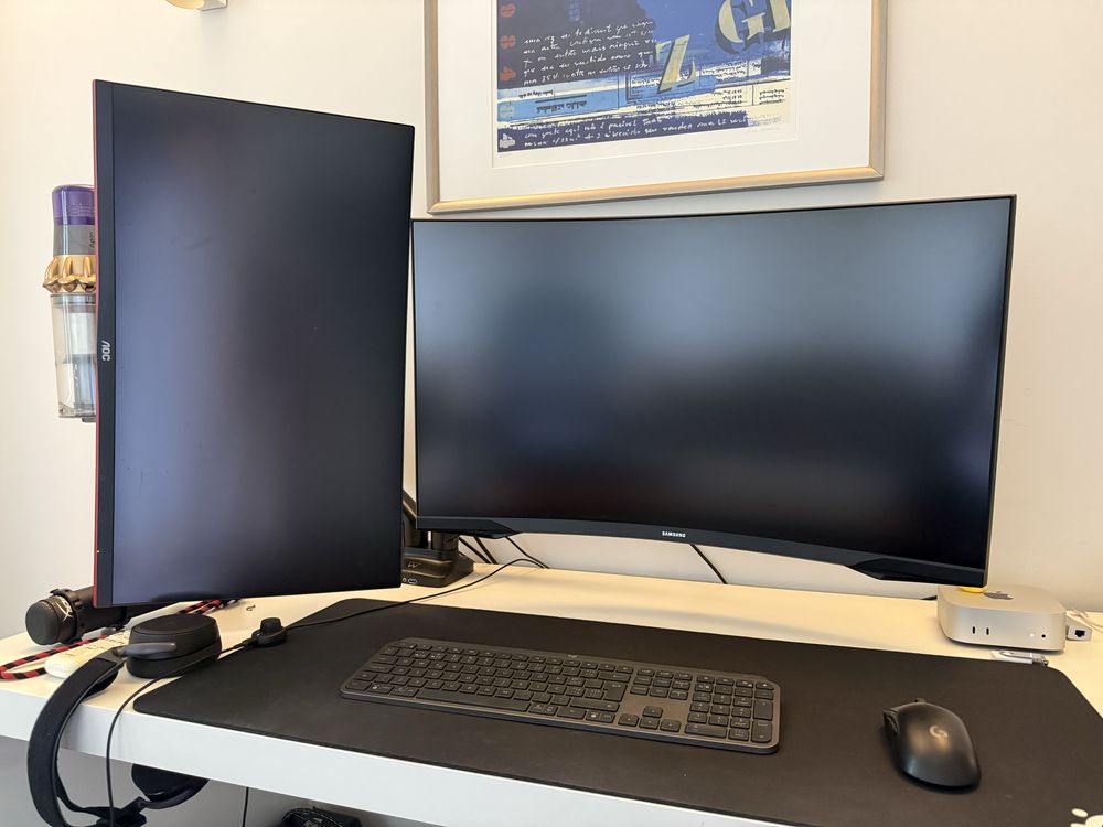 Setup 2 Monitores Curvos Gaming 27” e 32” + Braço Monitores