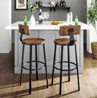 Krzesła stołki barowe 2 szt komplet hokery rustykalne loft Nowe zestaw