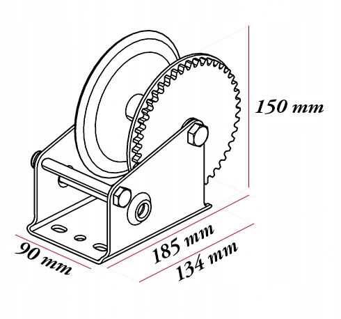 Wyciągarka linowa korbowa lina 10 m 545 kg / 1200 lbs