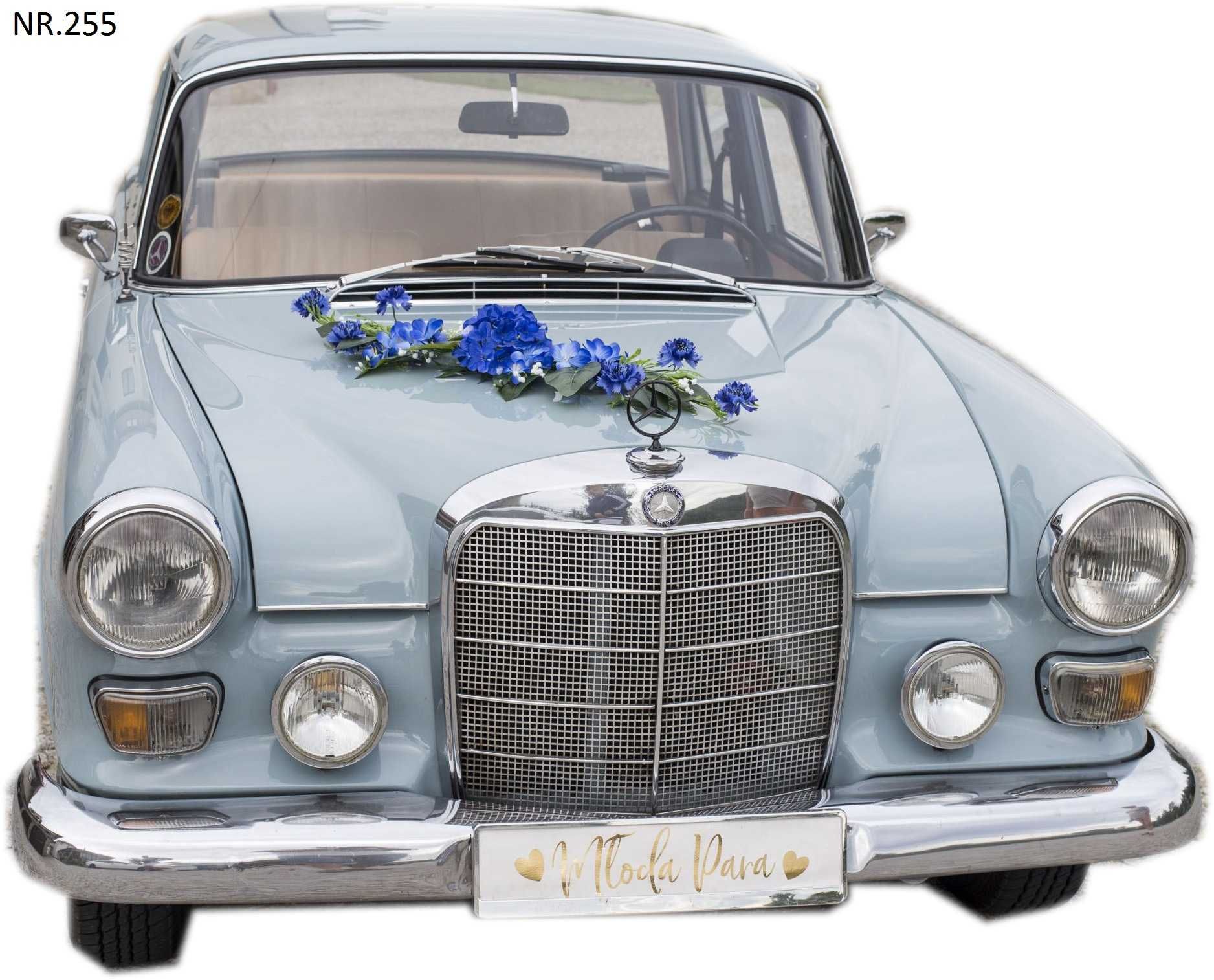 ŚLICZNA niepowtarzalna CHABROWA ozdoba dekoracja samochód ślubny 255